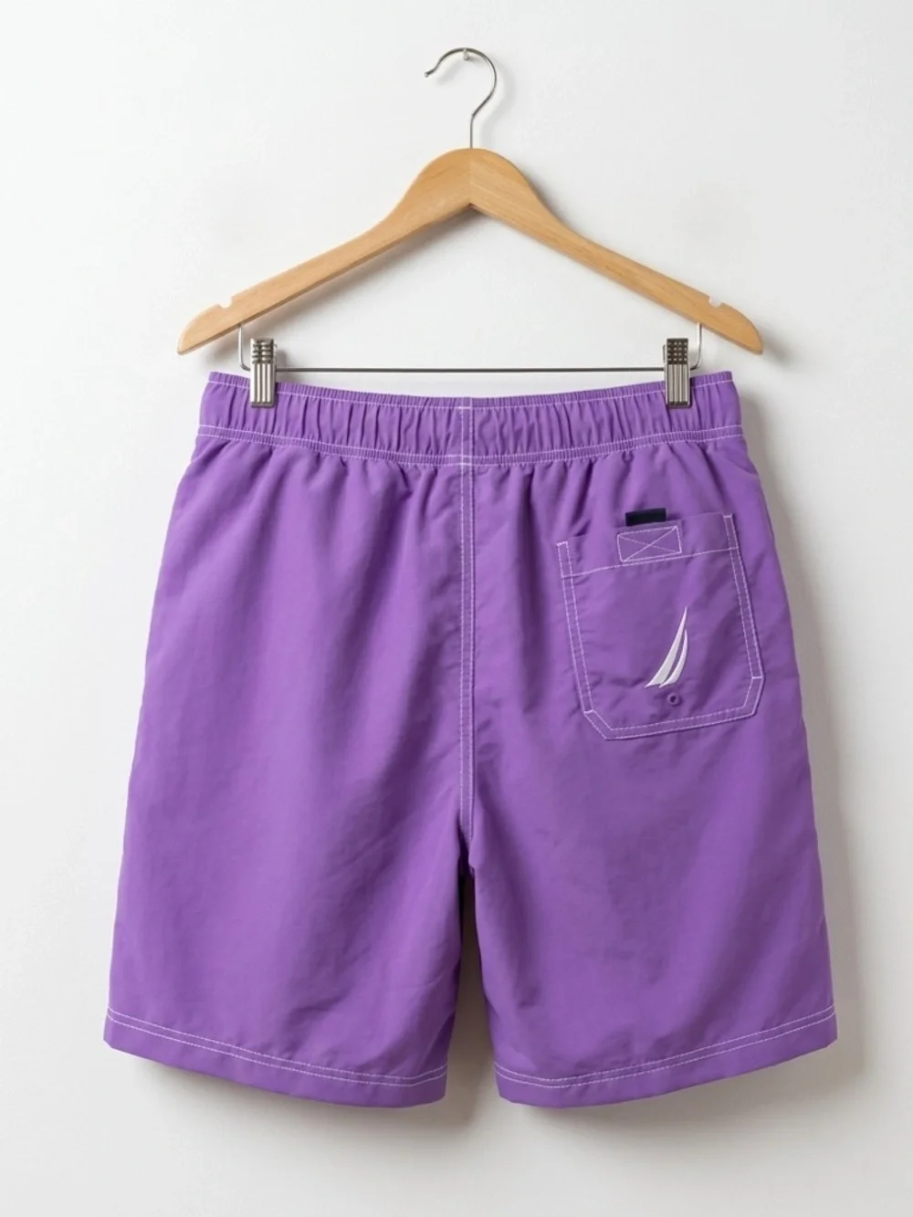 Nautica Purple Swim Board Shorts with White Drawstring Summer Beach Poolside